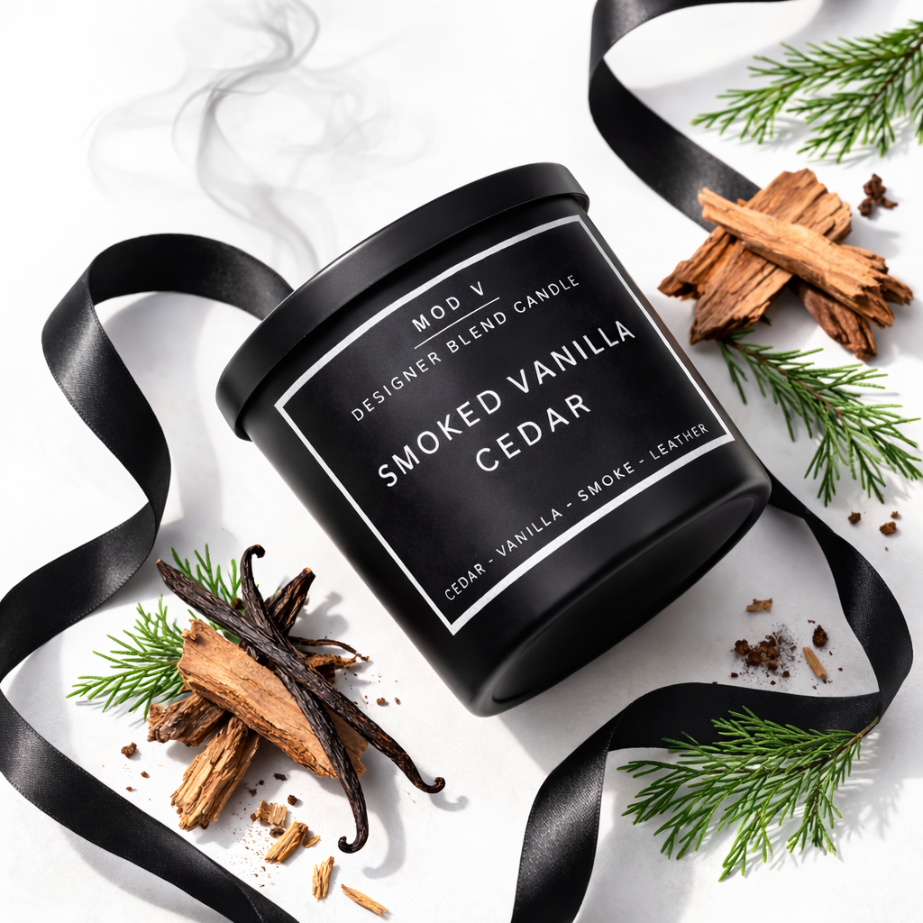 Smoked Vanilla Cedar Candle | Luxury Soy Blend | 8.5oz