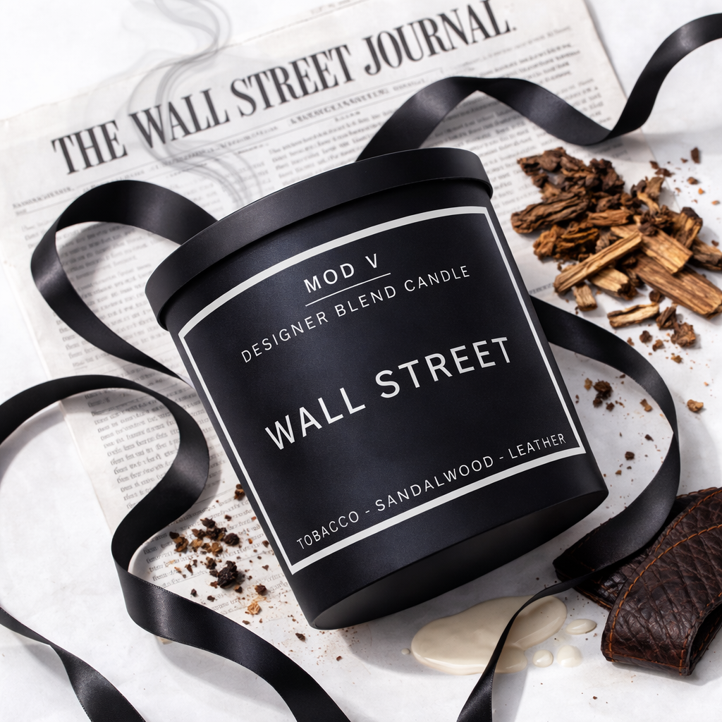 Wall Street Candle | Tobacco and Sandalwood | Luxury Soy Blend | 8.5oz