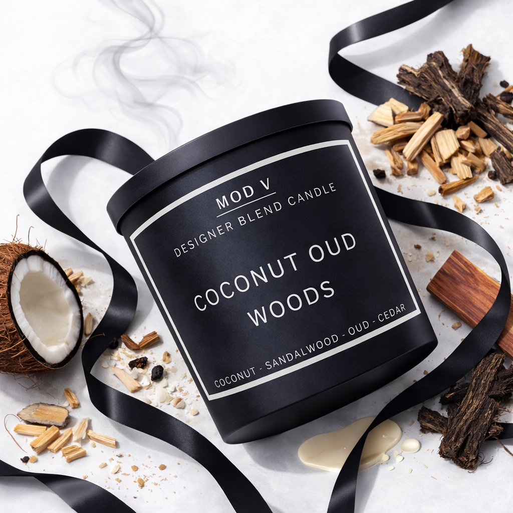 Coconut Oud Woods Candle | Luxury Soy Blend | 8.5oz