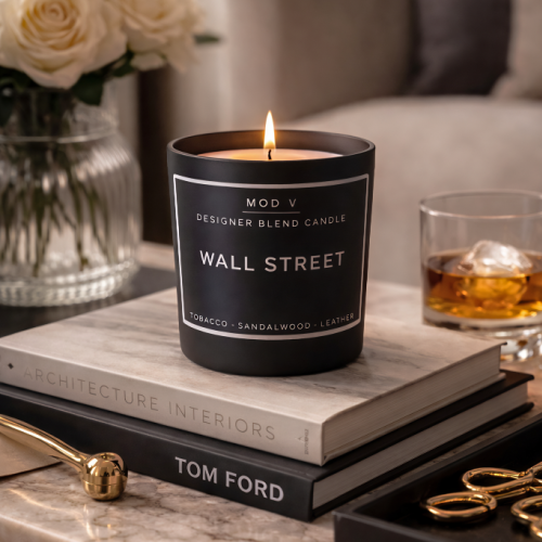 Wall Street Candle | Tobacco and Sandalwood | Luxury Soy Blend | 8.5oz