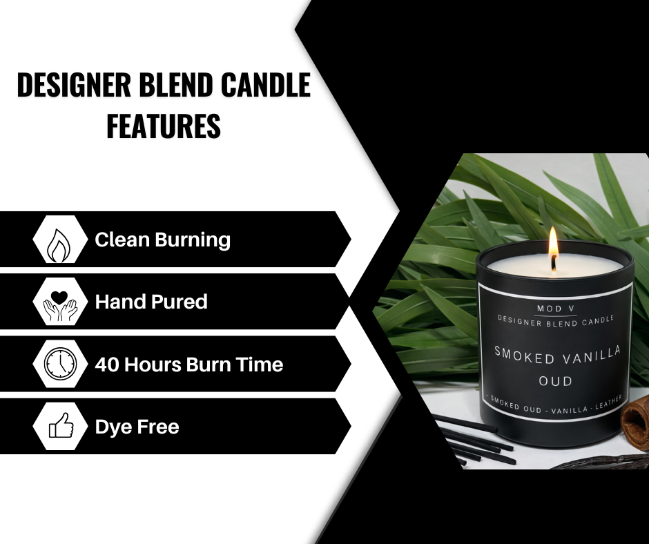 Smoked Vanilla Oud Candle | Luxury Soy Blend | 8.5oz